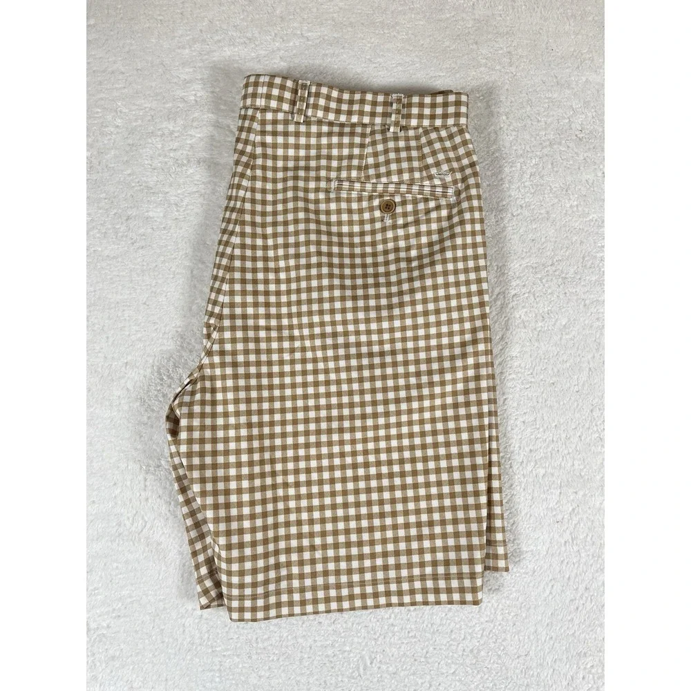 Peter Millar Crown Sport Wicking Gingham‎ Check Performance Golf Shorts Sz 38